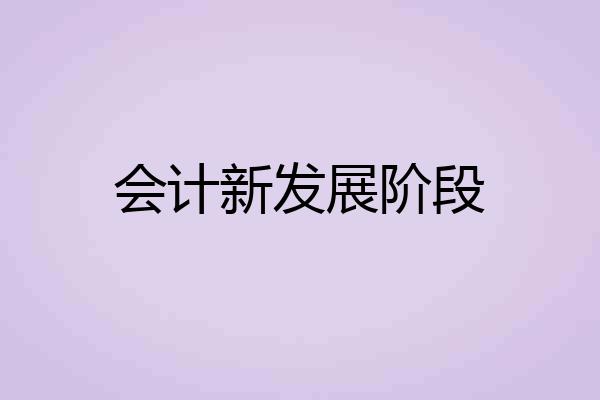会计新发展阶段