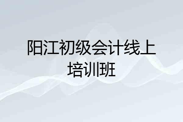 阳江初级会计线上培训班