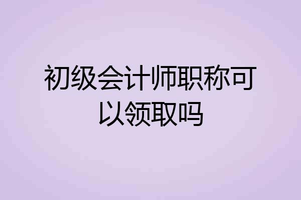 初级会计师职称可以领取吗