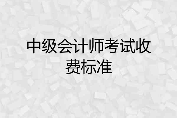 中级会计师考试收费标准