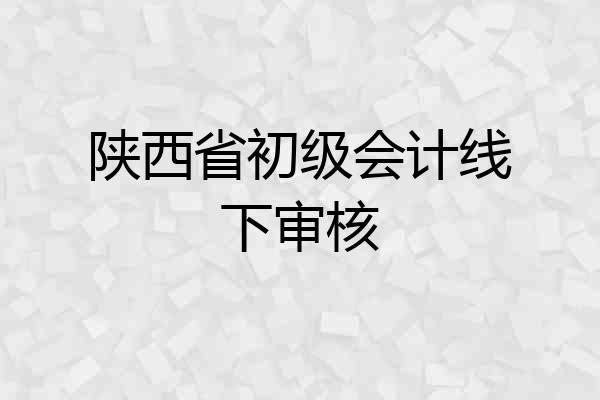 陕西省初级会计线下审核