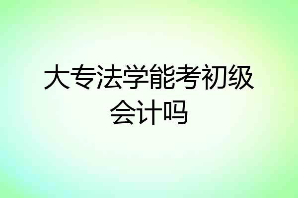 大专法学能考初级会计吗