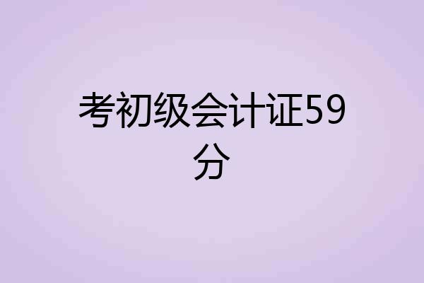 考初级会计证59分