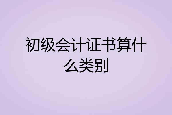 初级会计证书算什么类别
