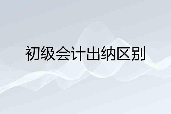 初级会计出纳区别
