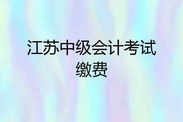 江苏中级会计考试缴费