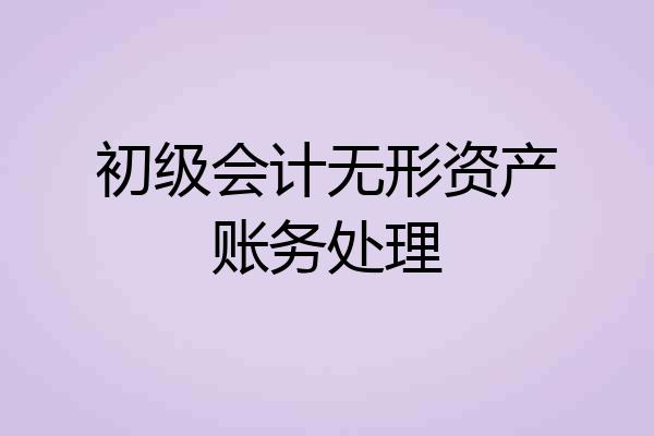 初级会计无形资产账务处理