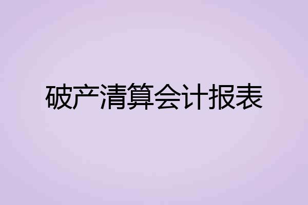 破产清算会计报表