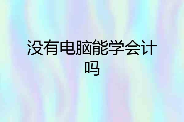 没有电脑能学会计吗
