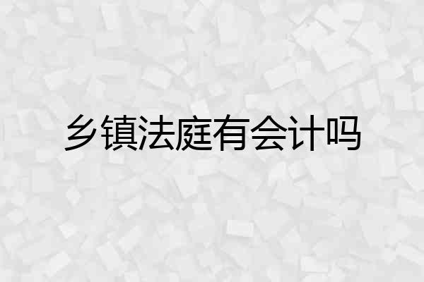 乡镇法庭有会计吗
