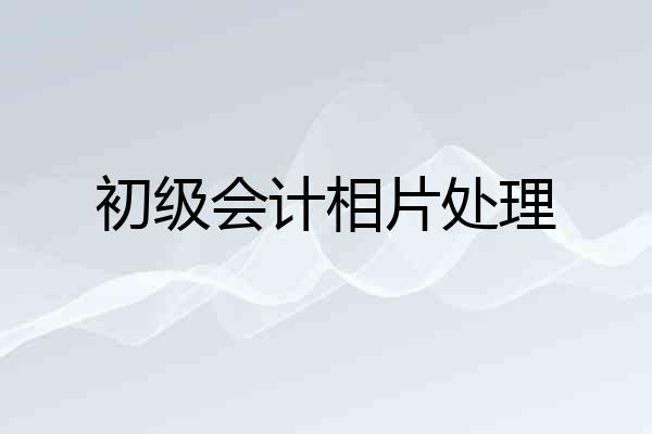 初级会计相片处理