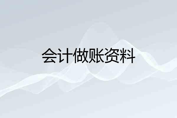 会计做账资料