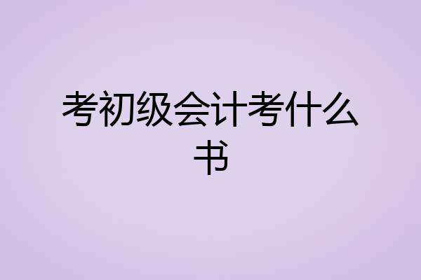 考初级会计考什么书