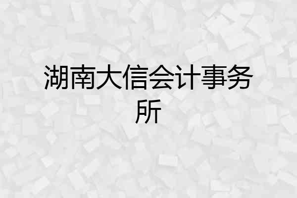 湖南大信会计事务所