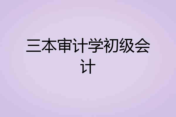 三本审计学初级会计