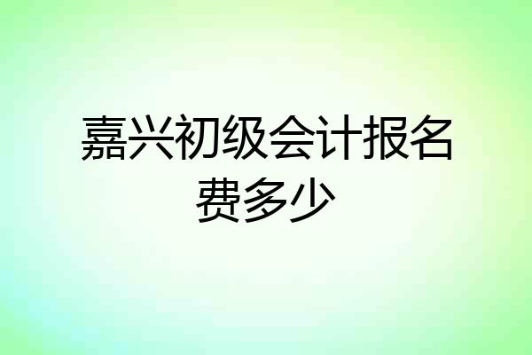 嘉兴初级会计报名费多少