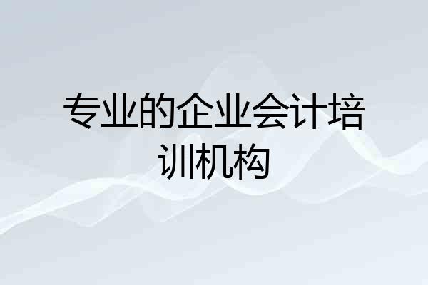 专业的企业会计培训机构