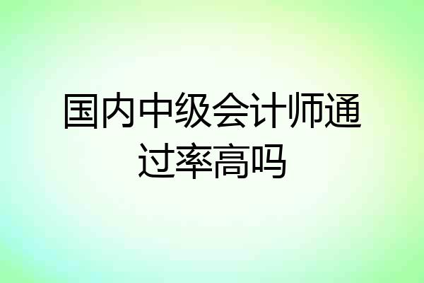 国内中级会计师通过率高吗