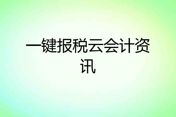一键报税云会计资讯