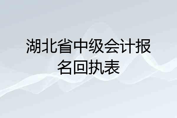 湖北省中级会计报名回执表