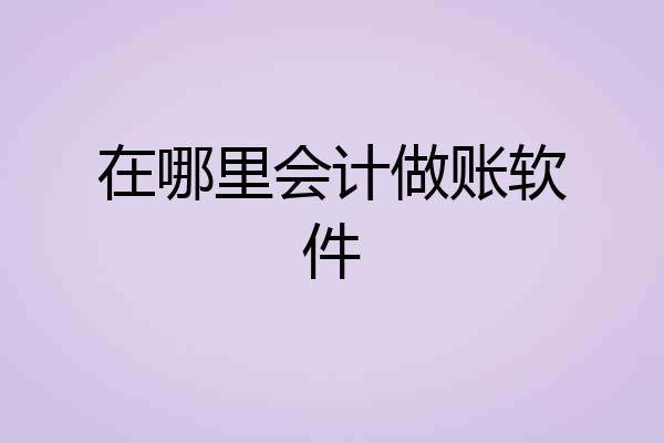 在哪里会计做账软件