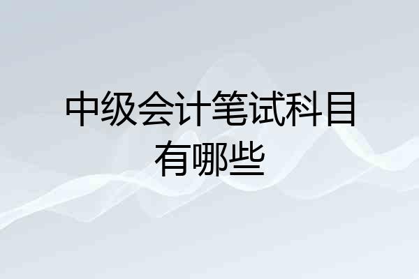 中级会计笔试科目有哪些