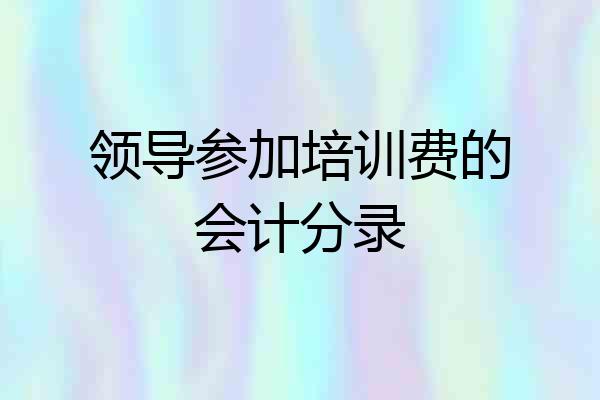 领导参加培训费的会计分录
