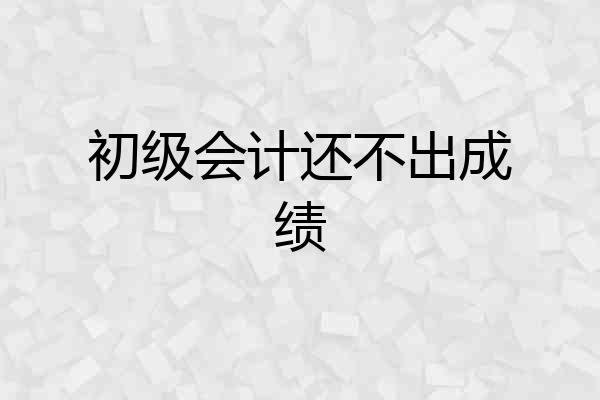 初级会计还不出成绩