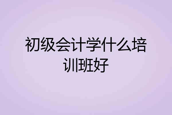 初级会计学什么培训班好