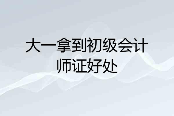 大一拿到初级会计师证好处