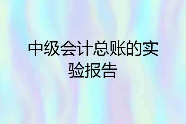 中级会计总账的实验报告