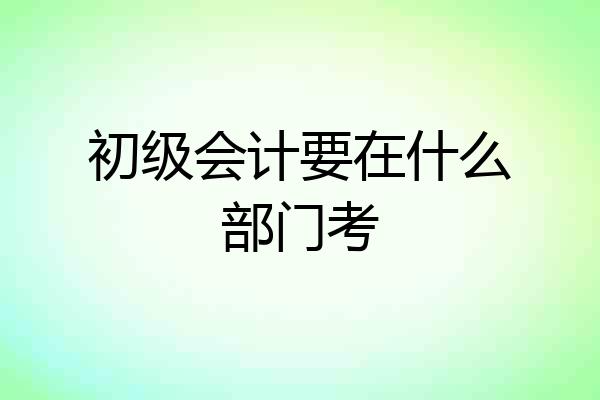 初级会计要在什么部门考