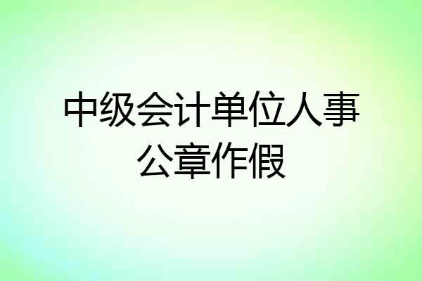 中级会计单位人事公章作假