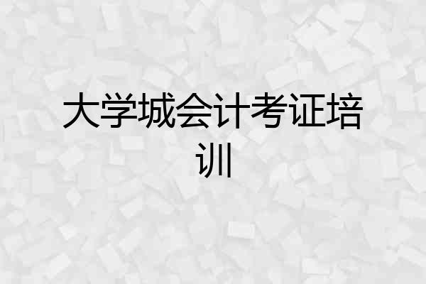 大学城会计考证培训