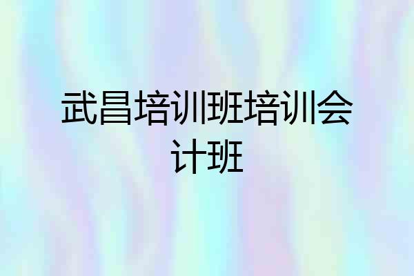 武昌培训班培训会计班