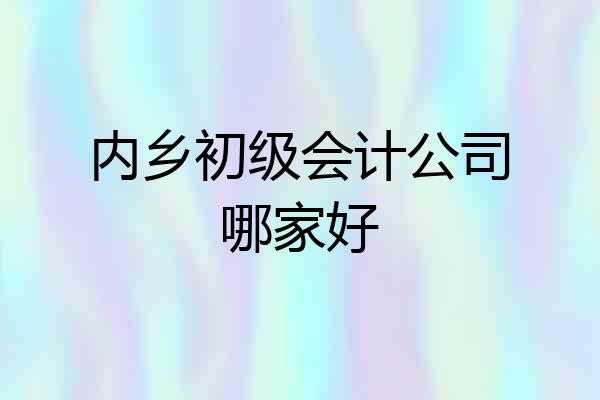 内乡初级会计公司哪家好