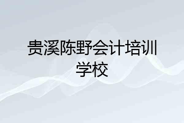 贵溪陈野会计培训学校