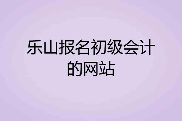 乐山报名初级会计的网站