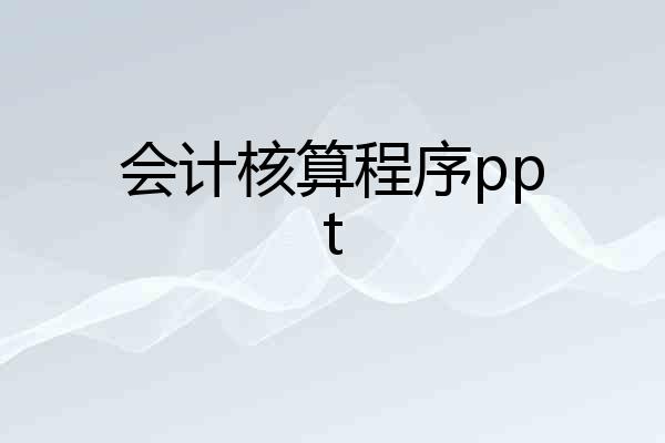 会计核算程序ppt