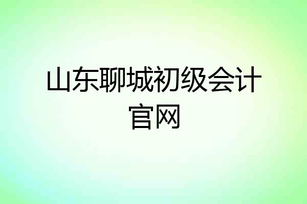 山东聊城初级会计官网