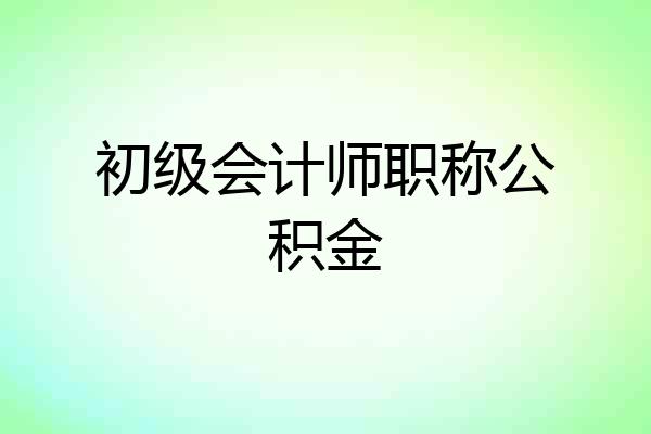初级会计师职称公积金
