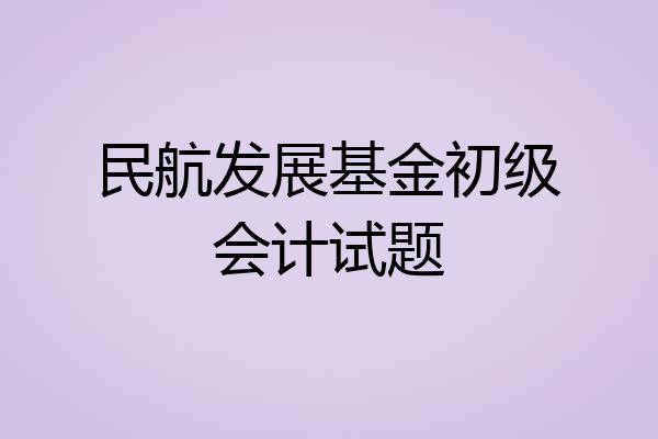 民航发展基金初级会计试题