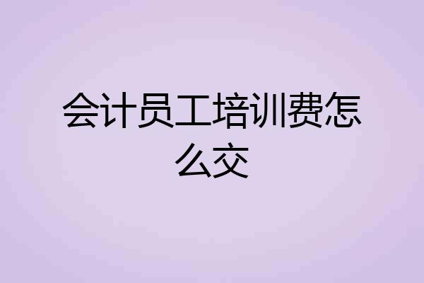 会计员工培训费怎么交