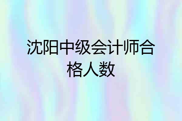沈阳中级会计师合格人数