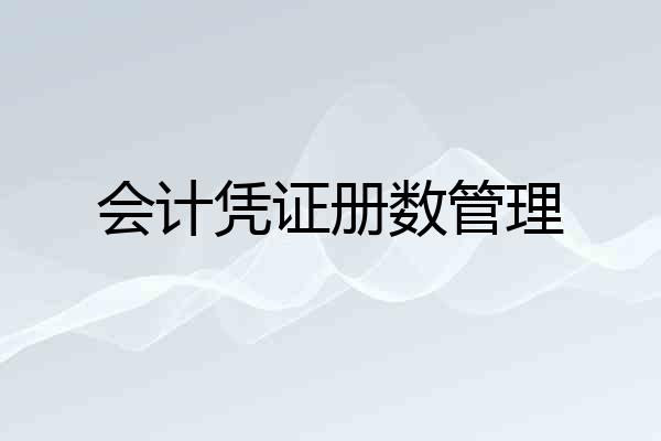 会计凭证册数管理