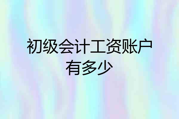 初级会计工资账户有多少
