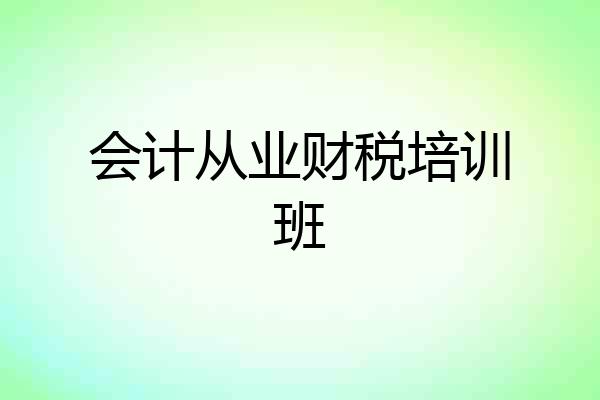 会计从业财税培训班