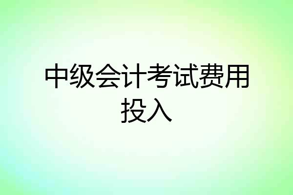 中级会计考试费用投入