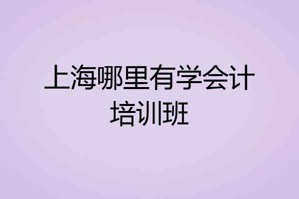 上海哪里有学会计培训班