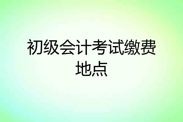 初级会计考试缴费地点